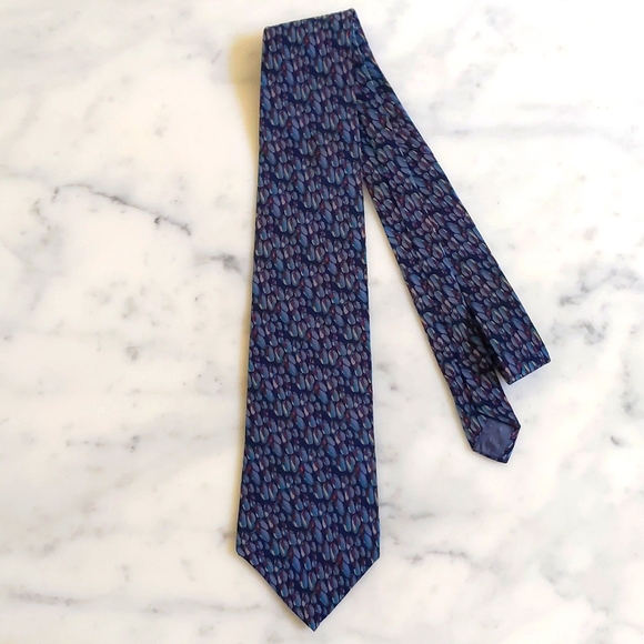 NWOT. Micro Graphics 100% Silk Tie with Multicolor Design Patterns. - Picture 2 of 5